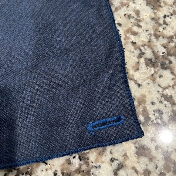 NWT . . .  Clifton Wilson Textured Wool Pocket Square  |  Navy - Picture 5 of 7